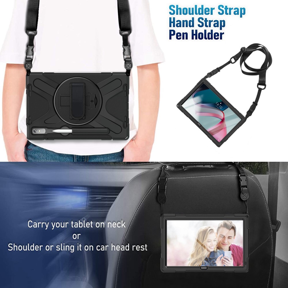  Lenovo Tab P11 Pro Gen 2 Skal 360 Rotation Shockproof Med Rem Svart