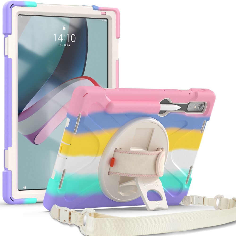  Lenovo Tab P11 Pro Gen 2 Skal 360 Rotation Shockproof Med Rem Rainbow