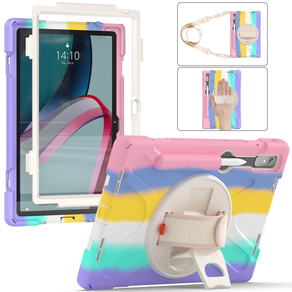  Lenovo Tab P11 Pro Gen 2 Skal 360 Rotation Shockproof Med Rem Rainbow