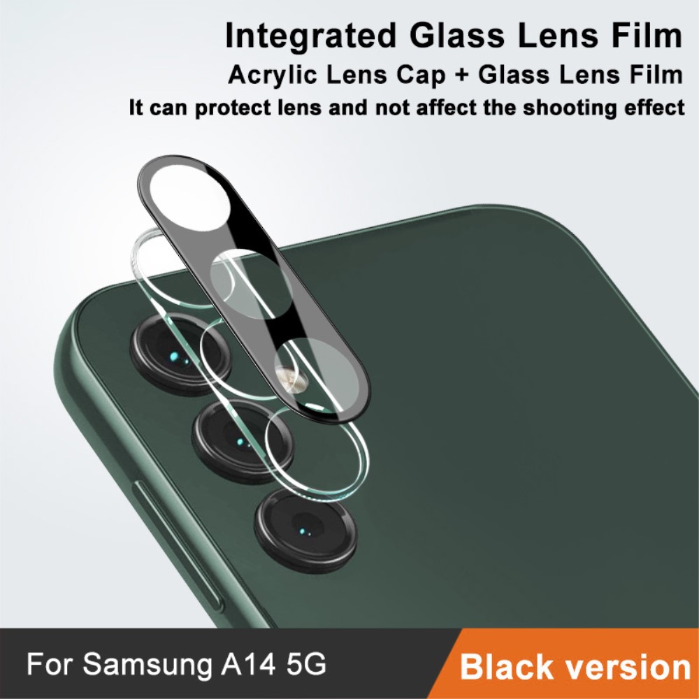 IMAK IMAK Galaxy A14 4G/5G Linsskydd Härdat Glas + Akryl Lock Svart