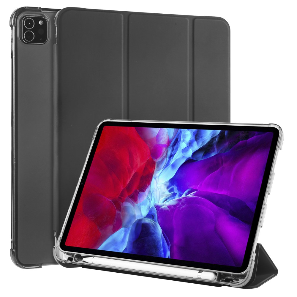  iPad Pro 12.9 Fodral Tri-Fold Pennhållare Svart