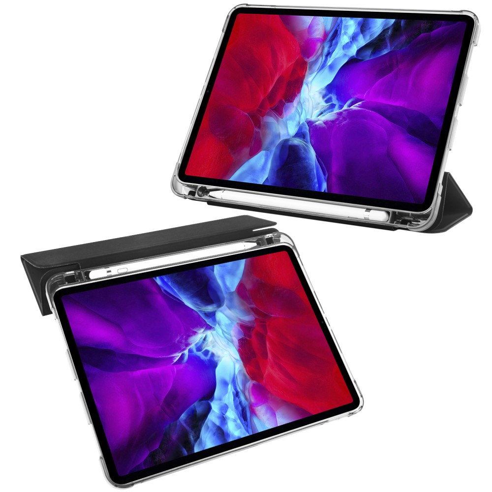  iPad Pro 12.9 Fodral Tri-Fold Pennhållare Svart