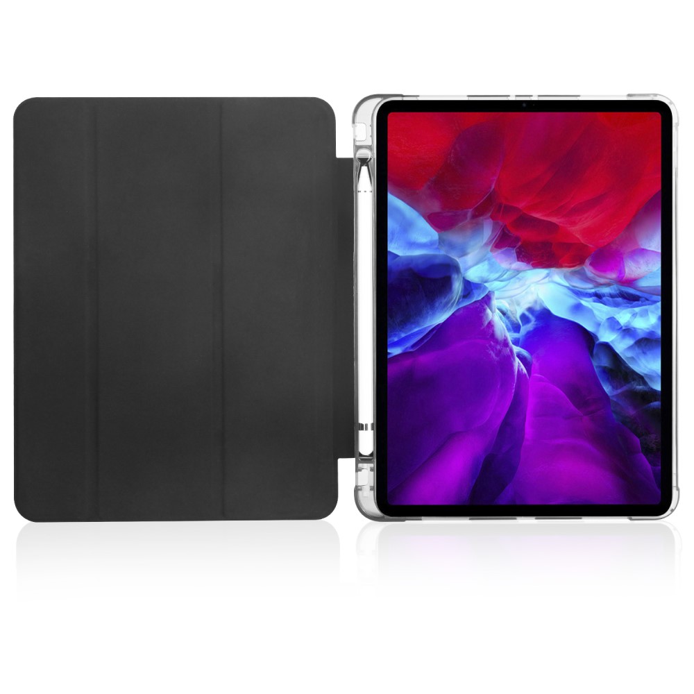  iPad Pro 12.9 Fodral Tri-Fold Pennhållare Svart