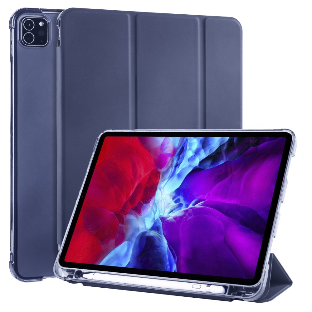  iPad Pro 12.9 Fodral Tri-Fold Pennhållare Blå