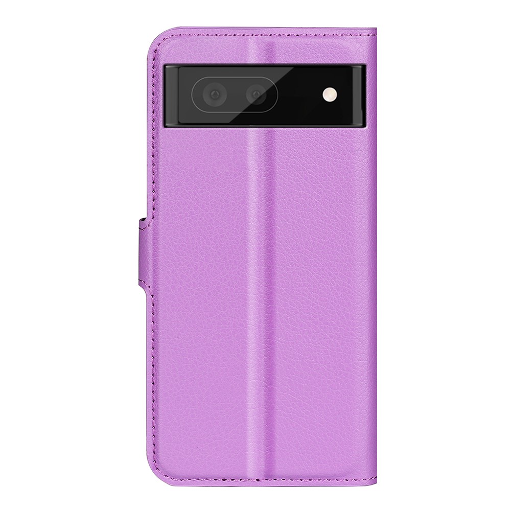  Google Pixel 6A Fodral Litchi Läder Lila