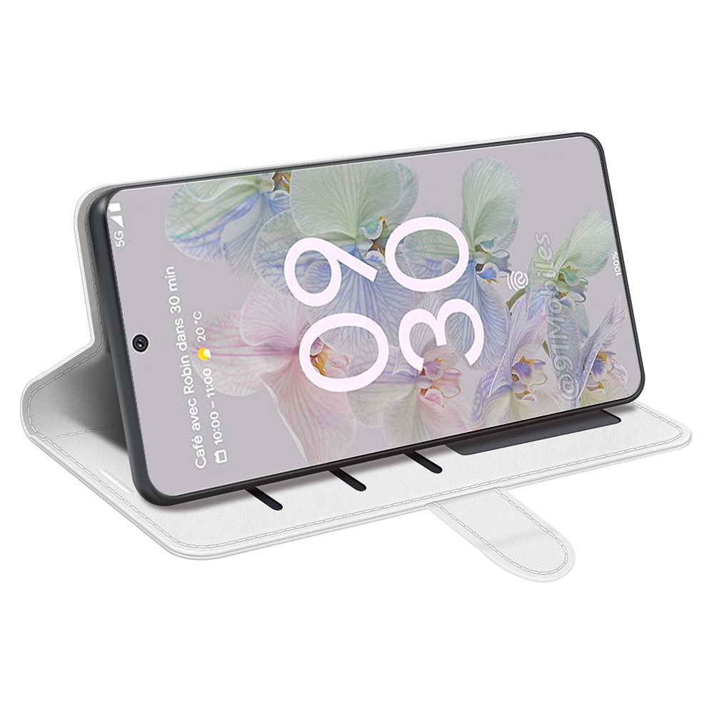  Google Pixel 6A Fodral Läder Vit