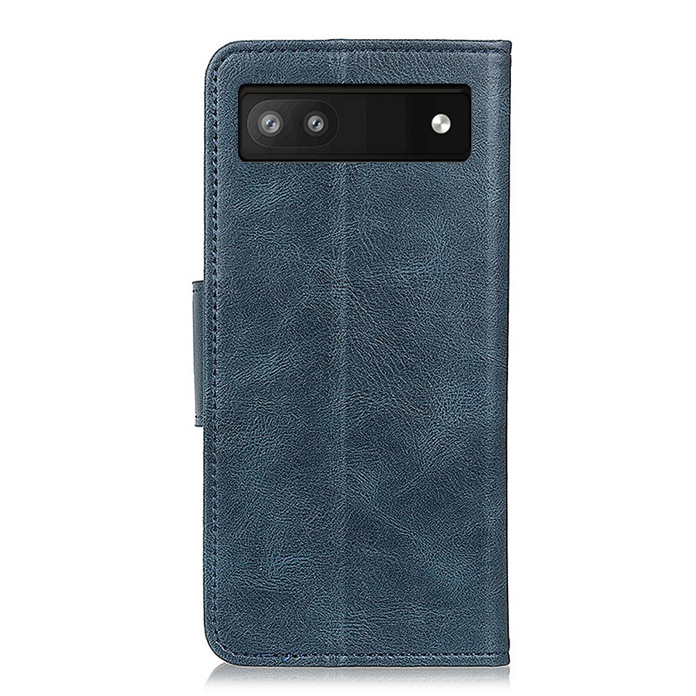  Google Pixel 6A Fodral Crazy Horse Läder Blå