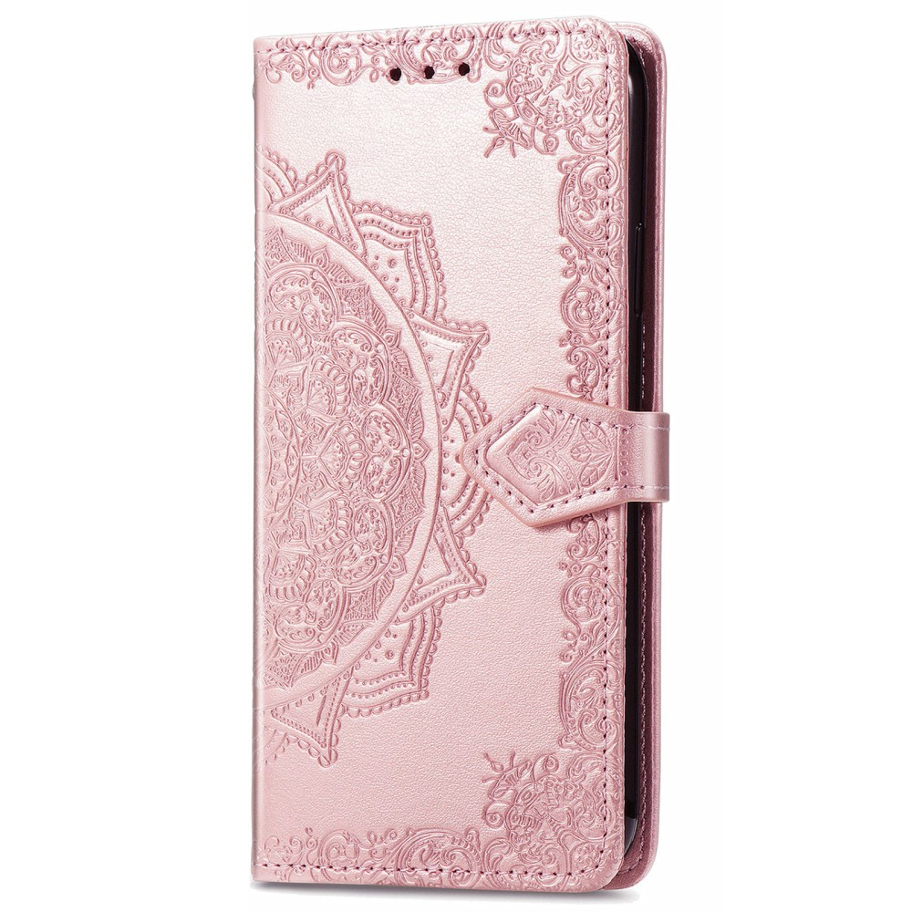  Google Pixel 6A Fodral Mandala Läder Roséguld