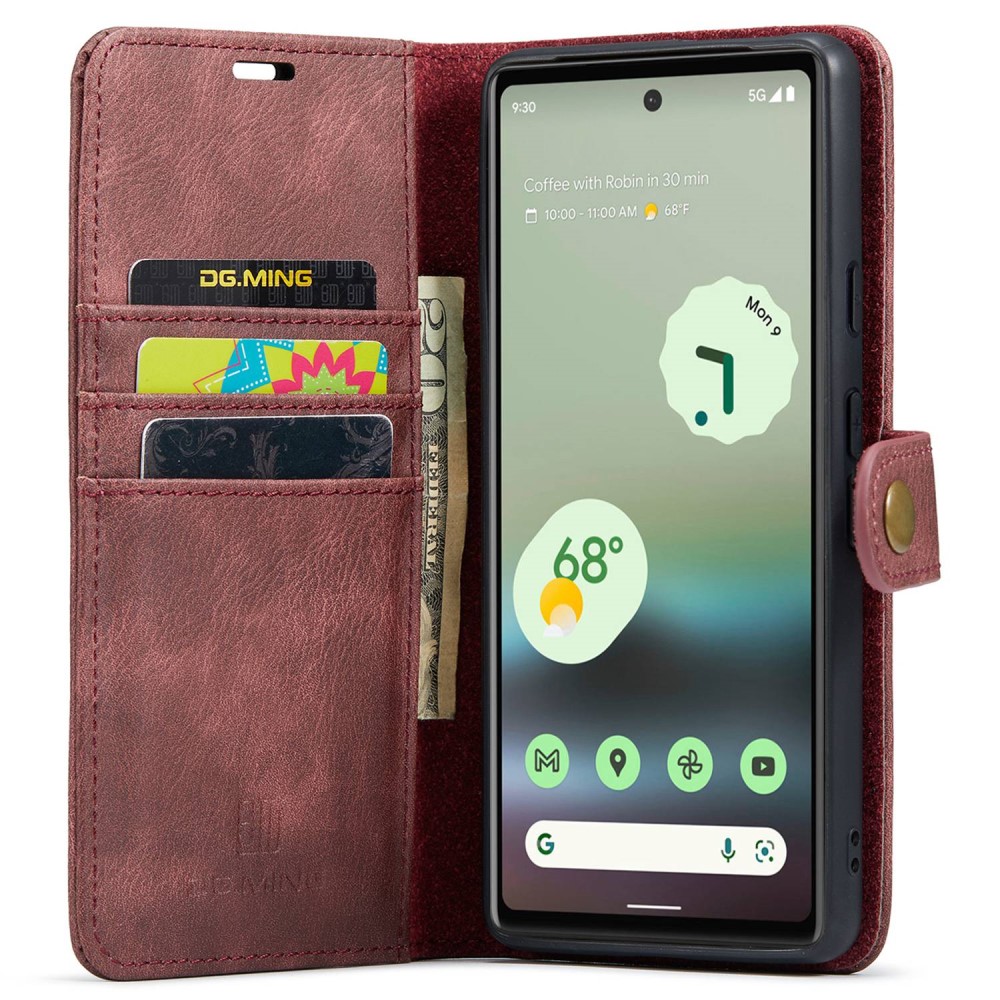 DG.MING DG.MING Google Pixel 6A 2in1 Magnet Fodral / Skal Röd