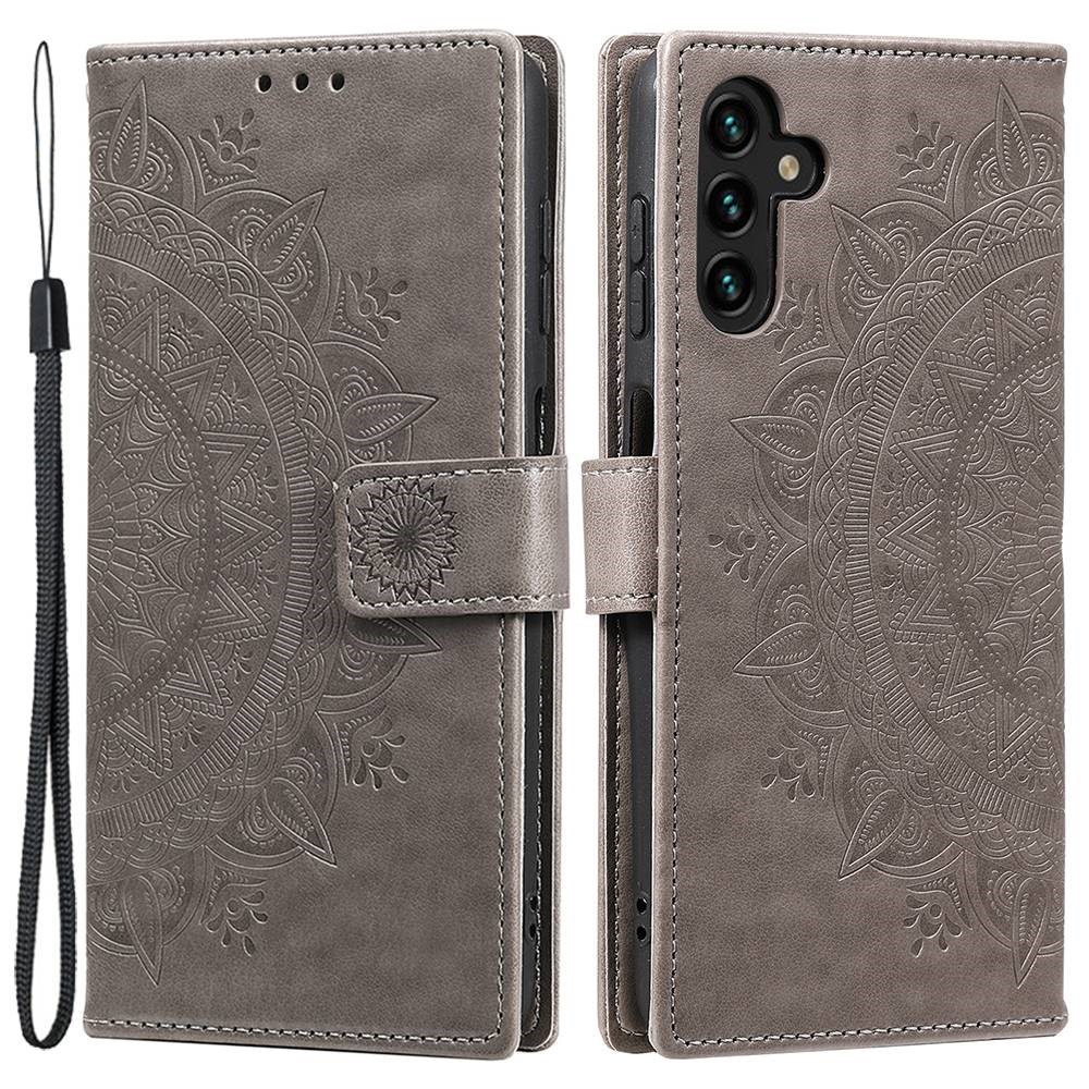  Samsung Galaxy A54 5G Fodral Mandala Läder Grå