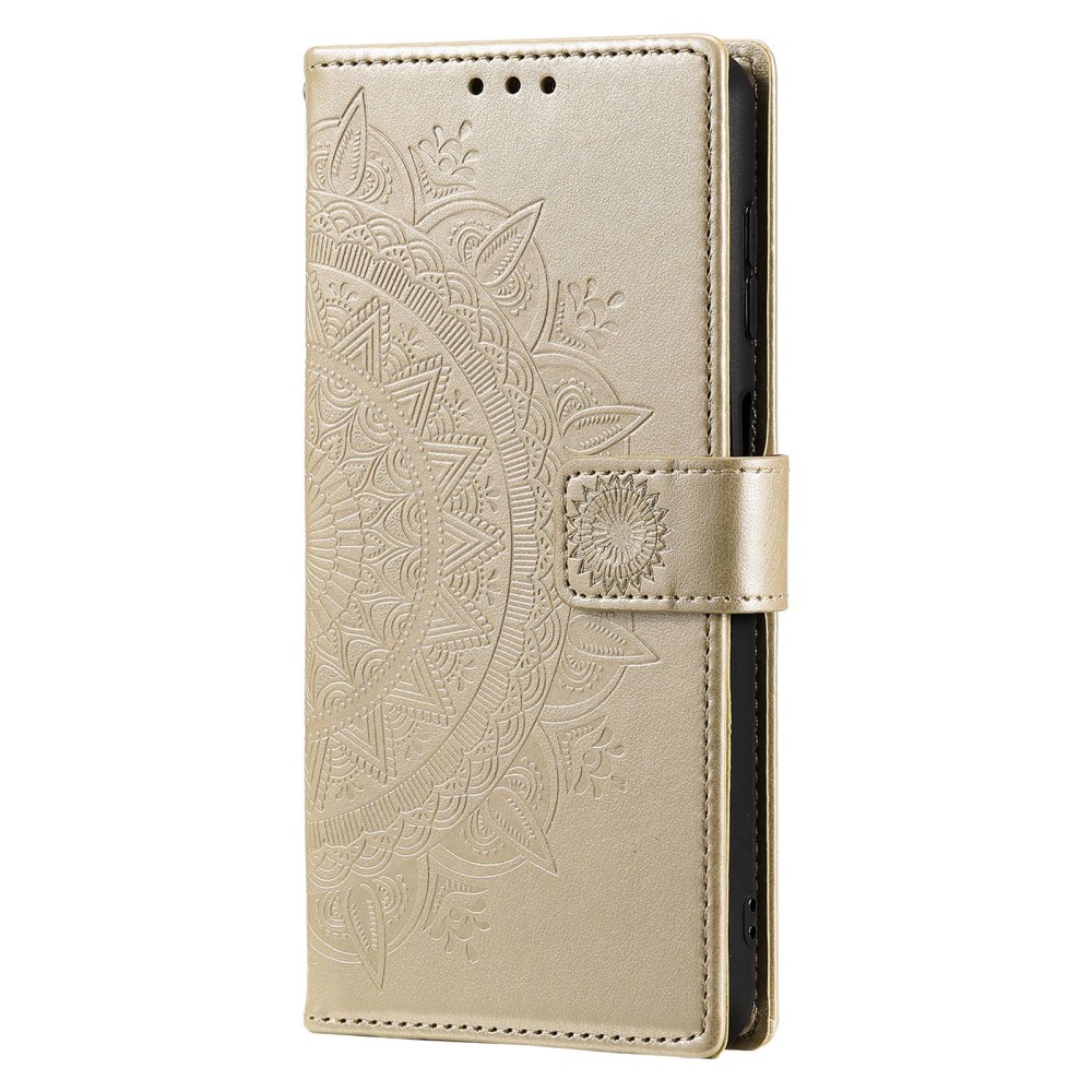  Samsung Galaxy A54 5G Fodral Mandala Läder Guld