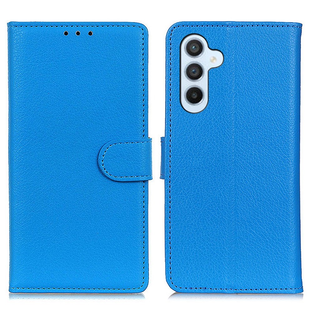  Samsung Galaxy A54 5G Fodral Litchi Textur Blå