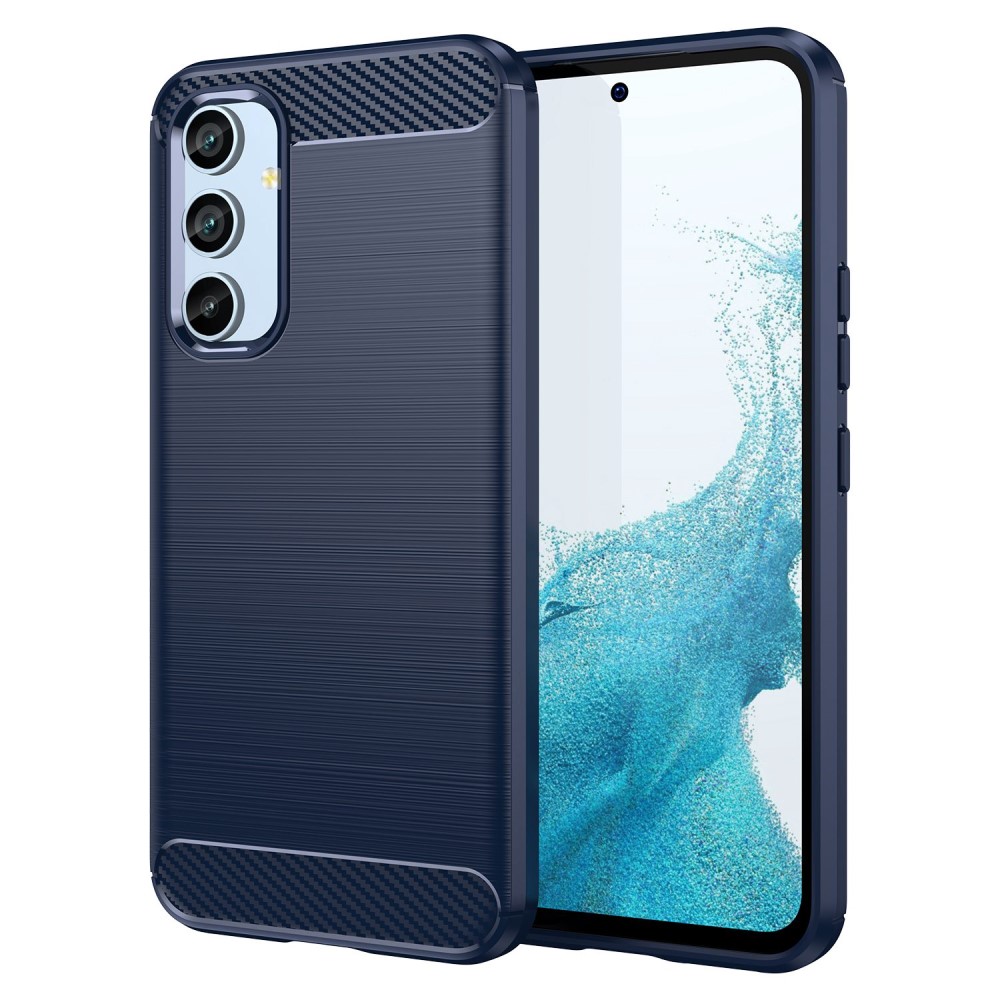  Samsung Galaxy A54 5G Skal Borstad Stål Textur Blå