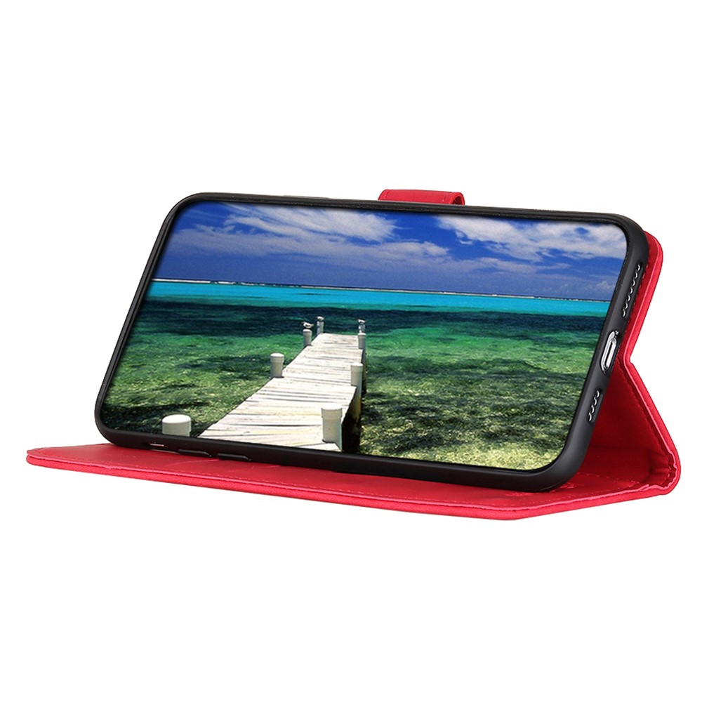KHAZNEH KHAZNEH Galaxy A34 5G Fodral Retro Läder Röd
