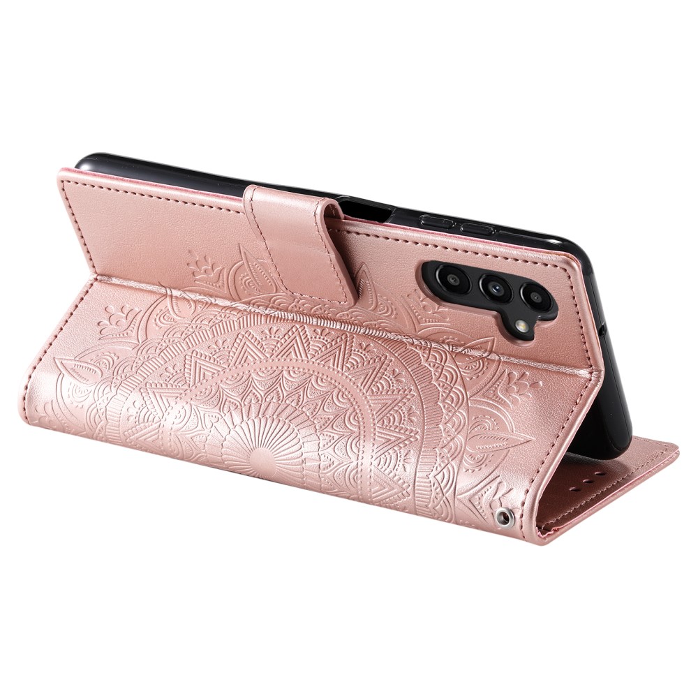  Samsung Galaxy A34 5G Fodral Mandala Läder Roséguld