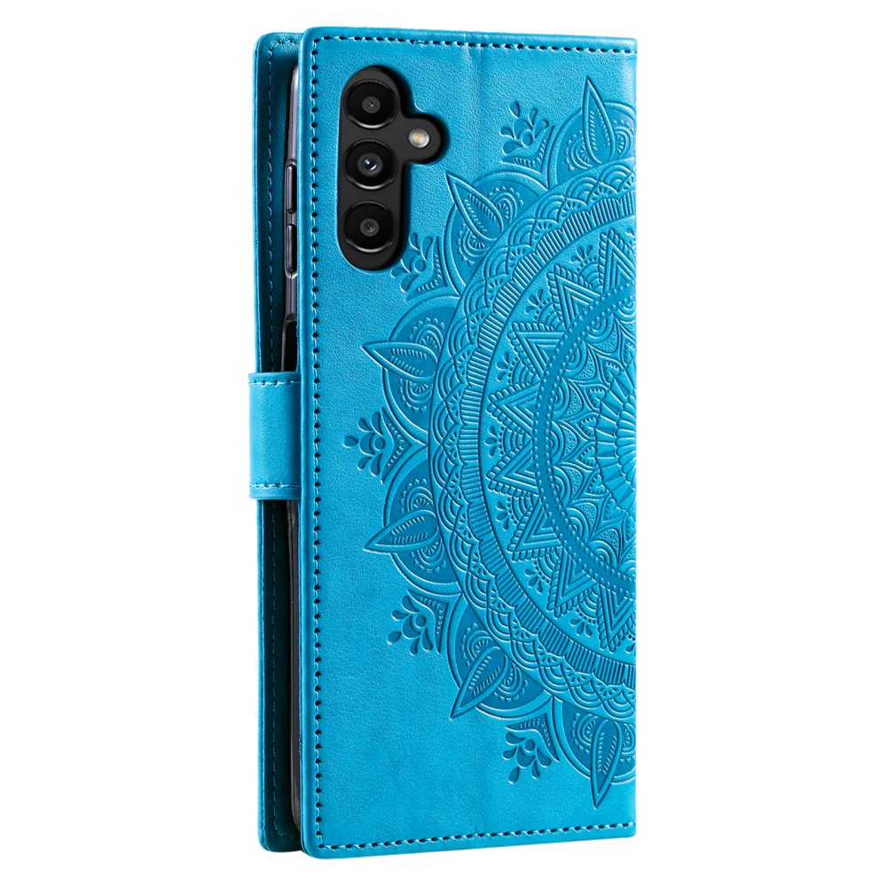  Samsung Galaxy A34 5G Fodral Mandala Läder Blå