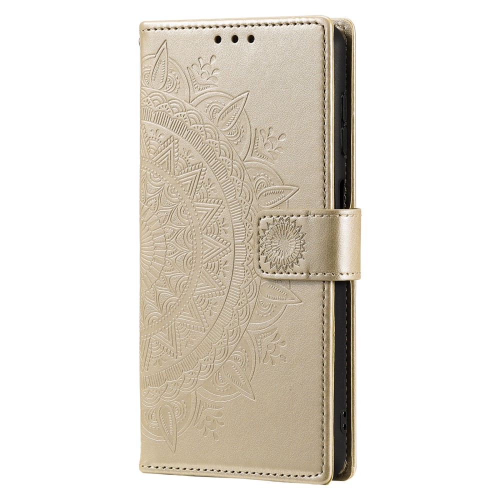  Samsung Galaxy A34 5G Fodral Mandala Läder Guld