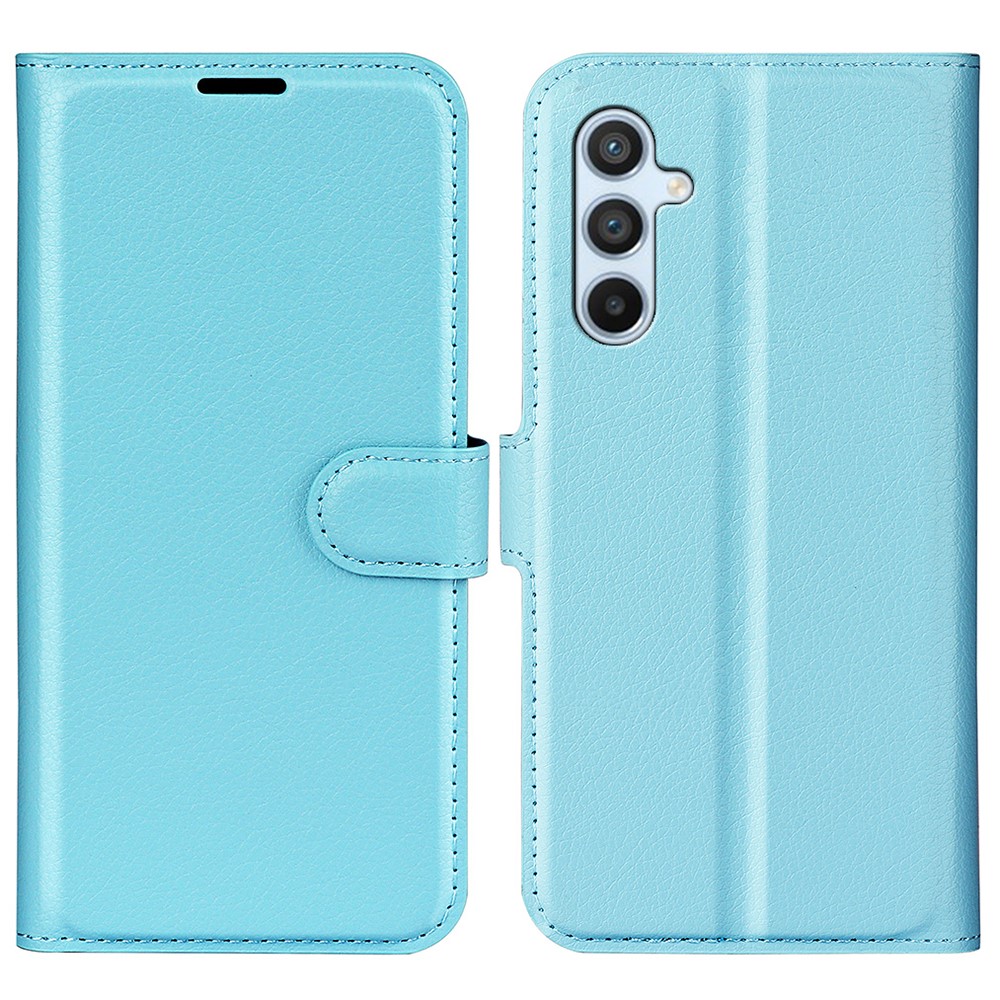  Samsung Galaxy A54 5G Fodral Litchi Läder Ljus Blå