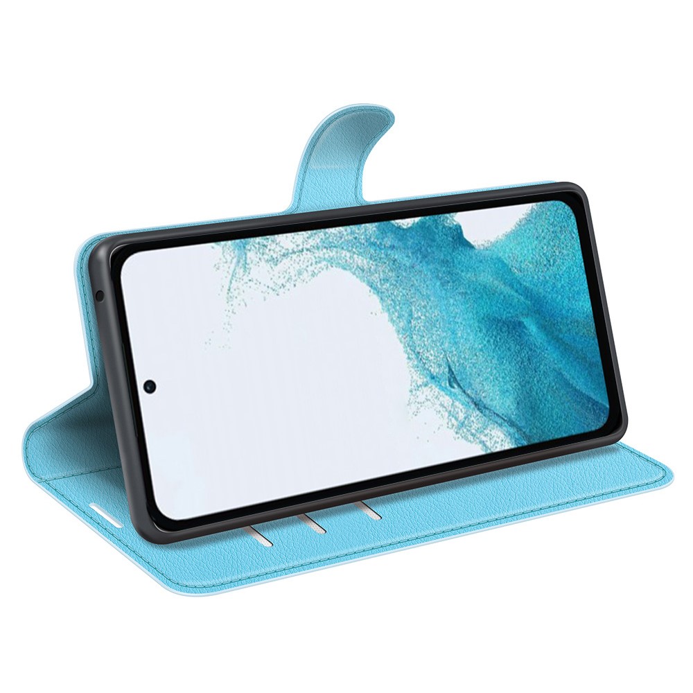  Samsung Galaxy A54 5G Fodral Litchi Läder Ljus Blå