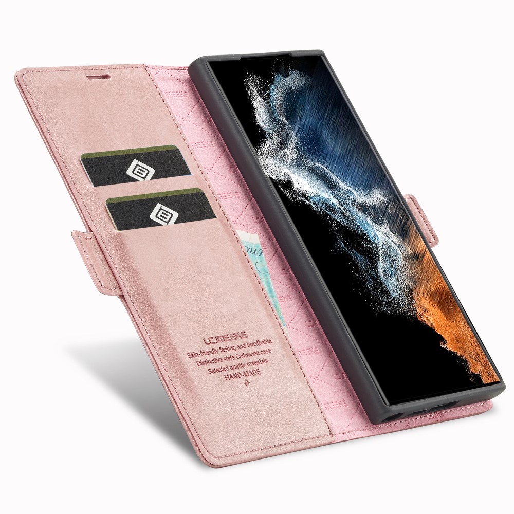 LC.IMEEKE LC.IMEEKE Galaxy S23 Ultra Fodral Flip Läder Roséguld