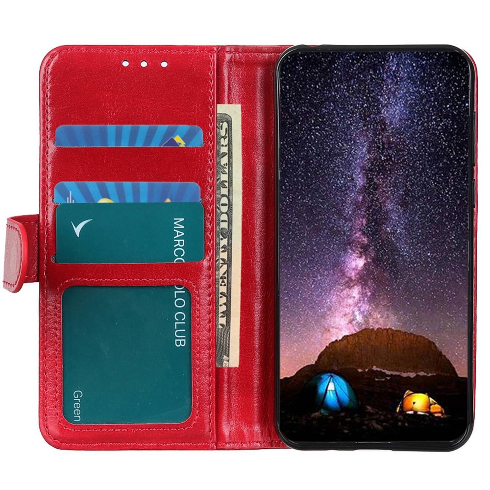  Samsung Galaxy A34 5G Fodral Crazy Horse Läder Röd