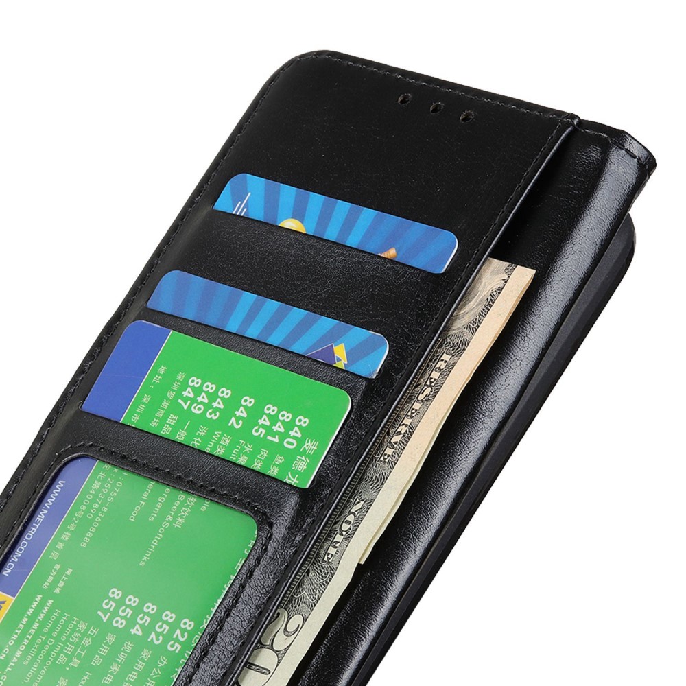  Samsung Galaxy S23 Plus Fodral Crazy Horse Läder Svart