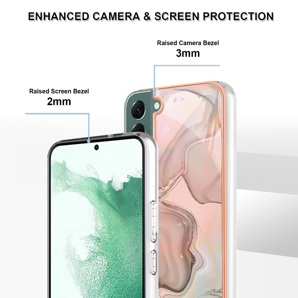  Samsung Galaxy S23 Plus Skal Marmor TPU Rosa