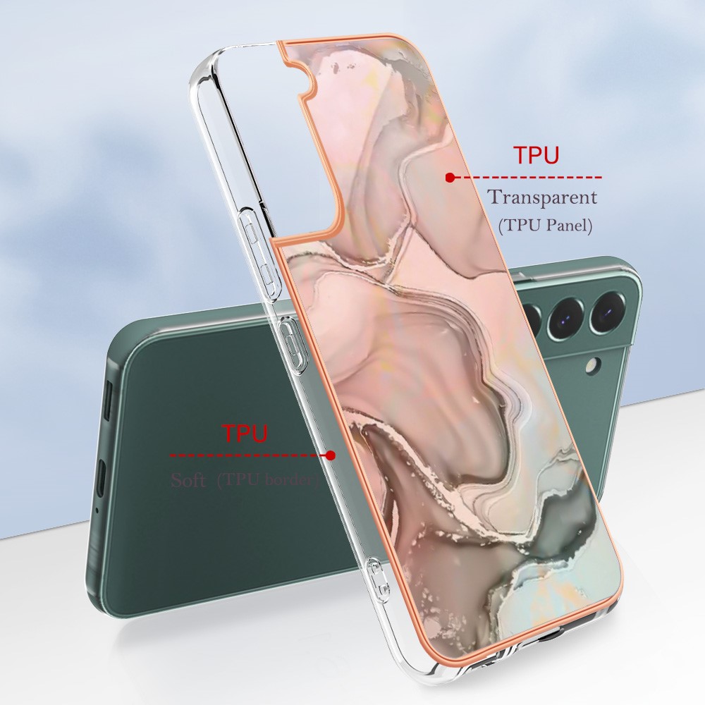  Samsung Galaxy S23 Plus Skal Marmor TPU Rosa