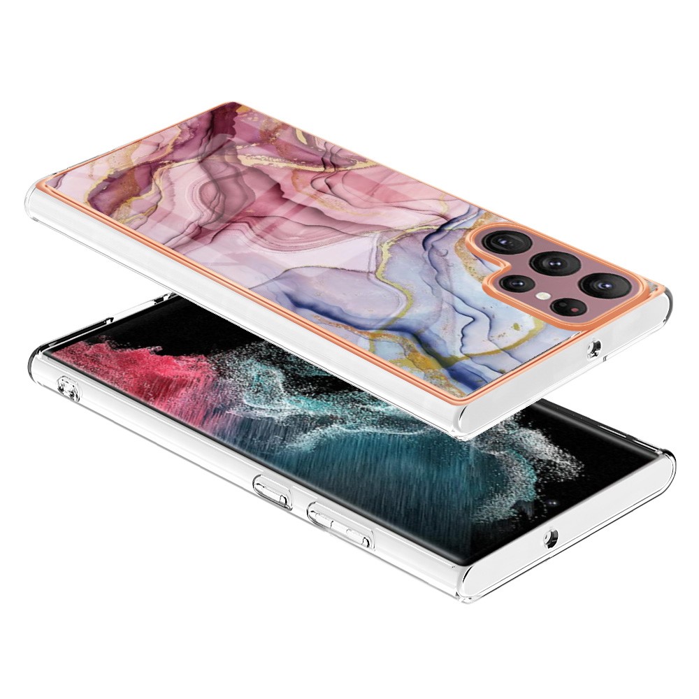  Samsung Galaxy S23 Ultra Skal Marmor TPU Roséguld