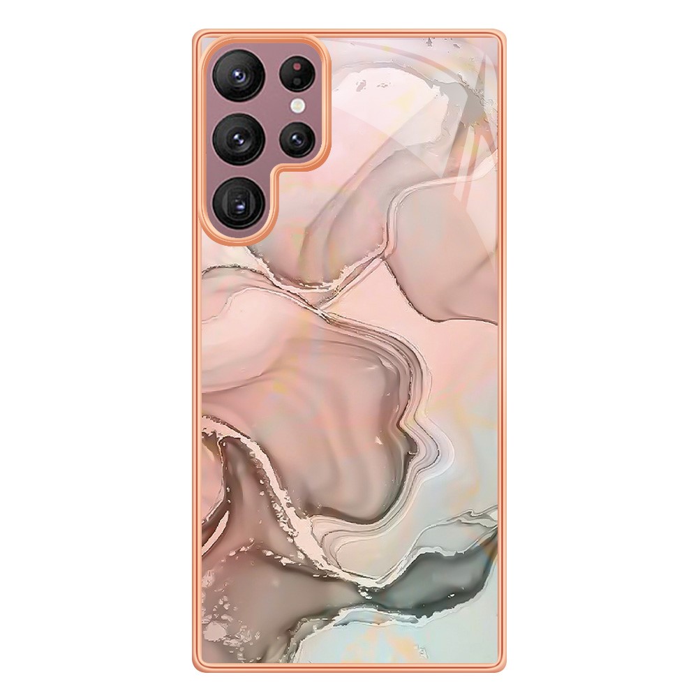  Samsung Galaxy S23 Ultra Skal Marmor TPU Rosa