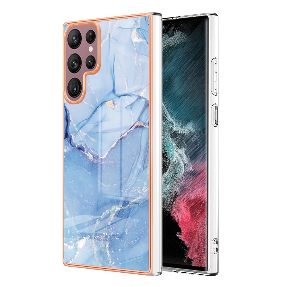  Samsung Galaxy S23 Ultra Skal Marmor TPU Blå
