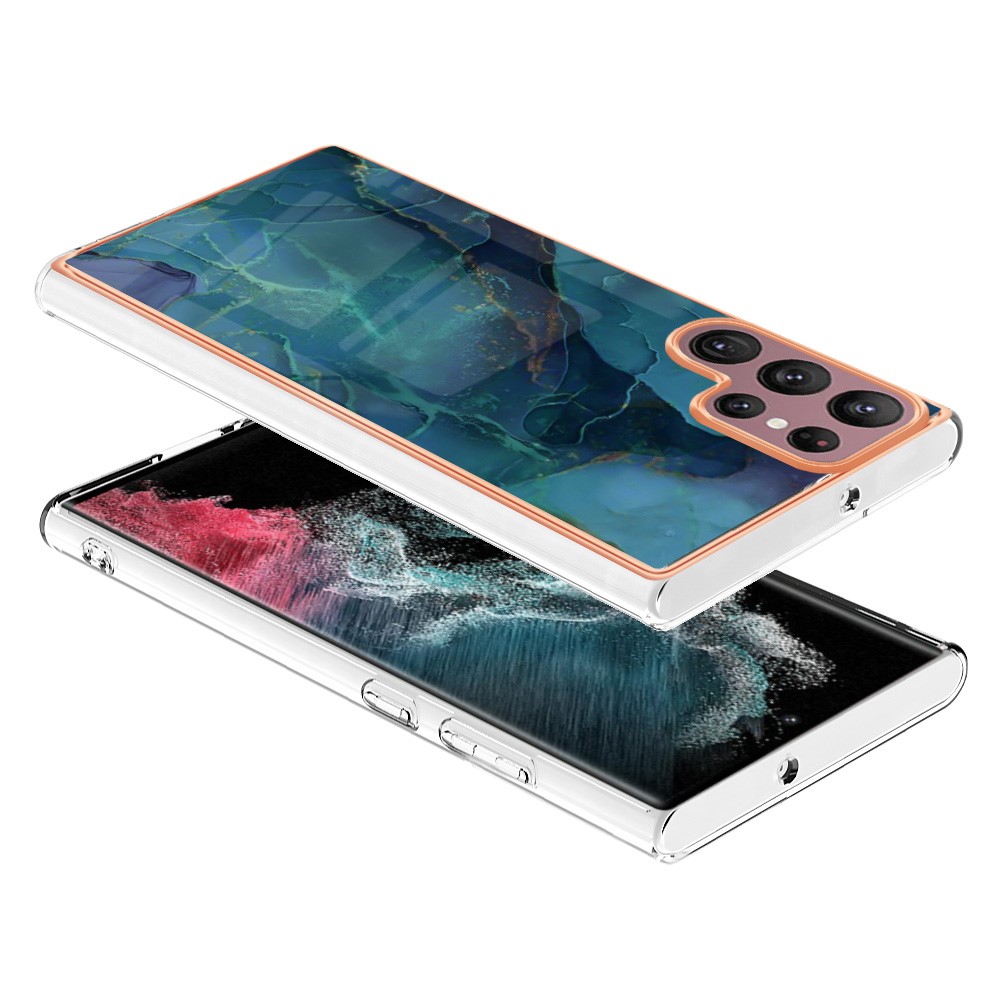  Samsung Galaxy S23 Ultra Skal Marmor TPU Grön