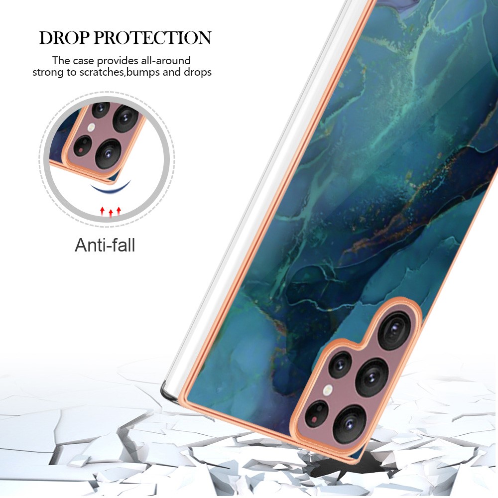  Samsung Galaxy S23 Ultra Skal Marmor TPU Grön