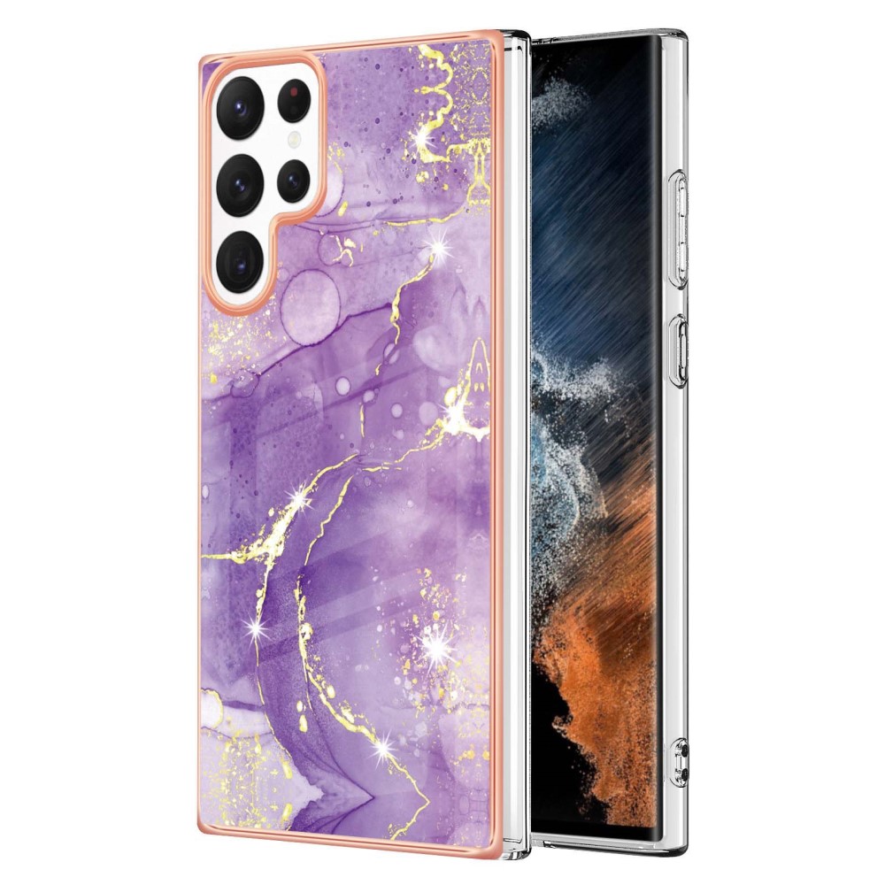  Samsung Galaxy S23 Ultra Skal Marmor TPU Lila