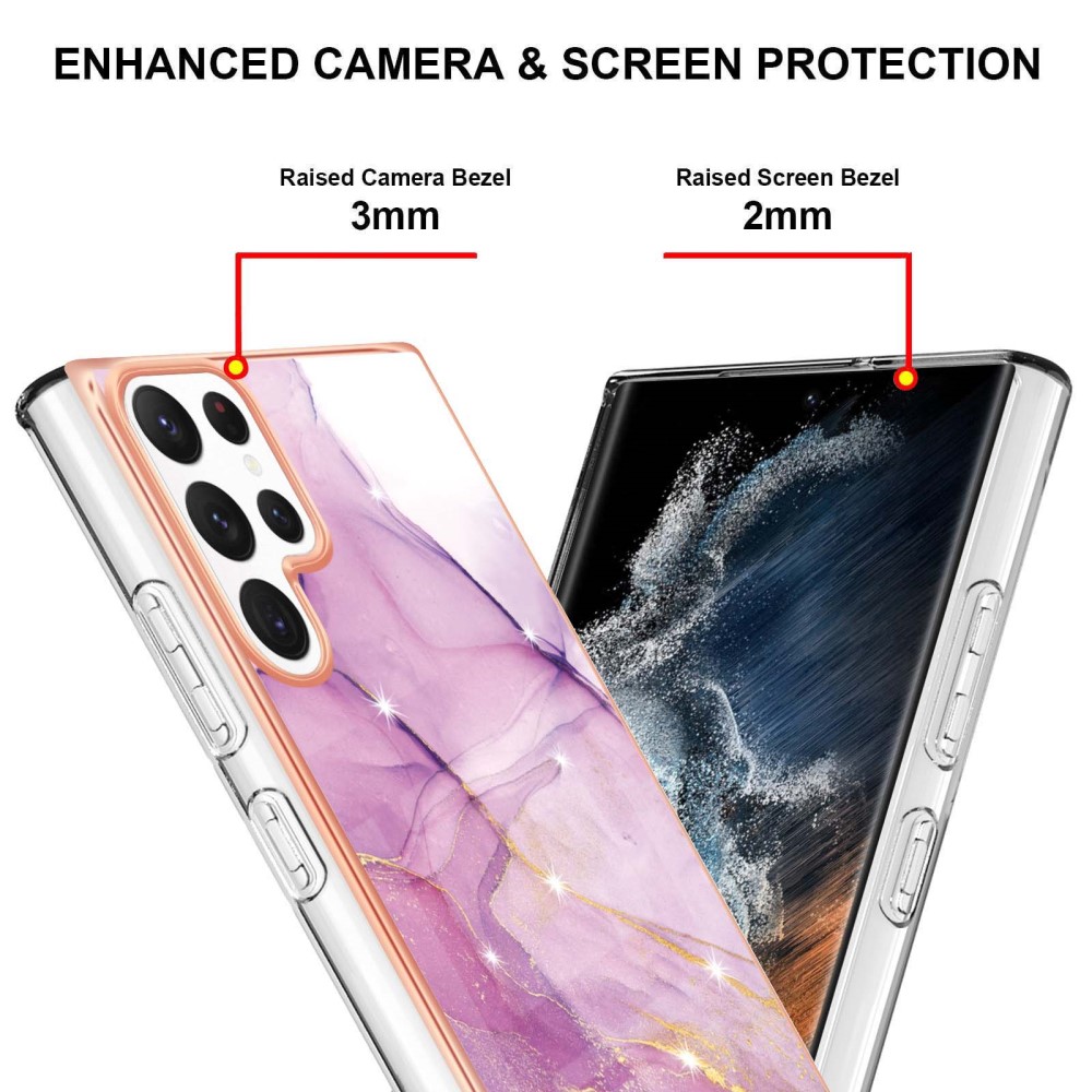  Samsung Galaxy S23 Ultra Skal Marmor TPU Lila