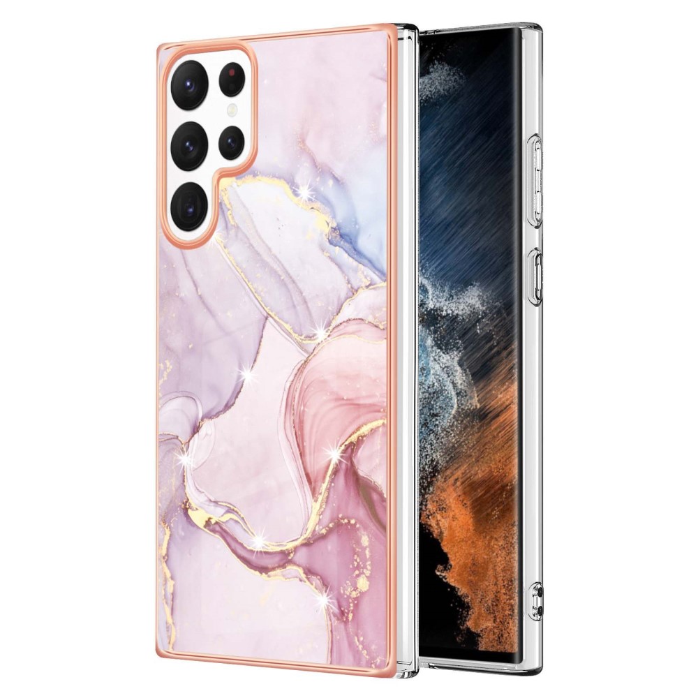  Samsung Galaxy S23 Ultra Skal Marmor TPU Roséguld