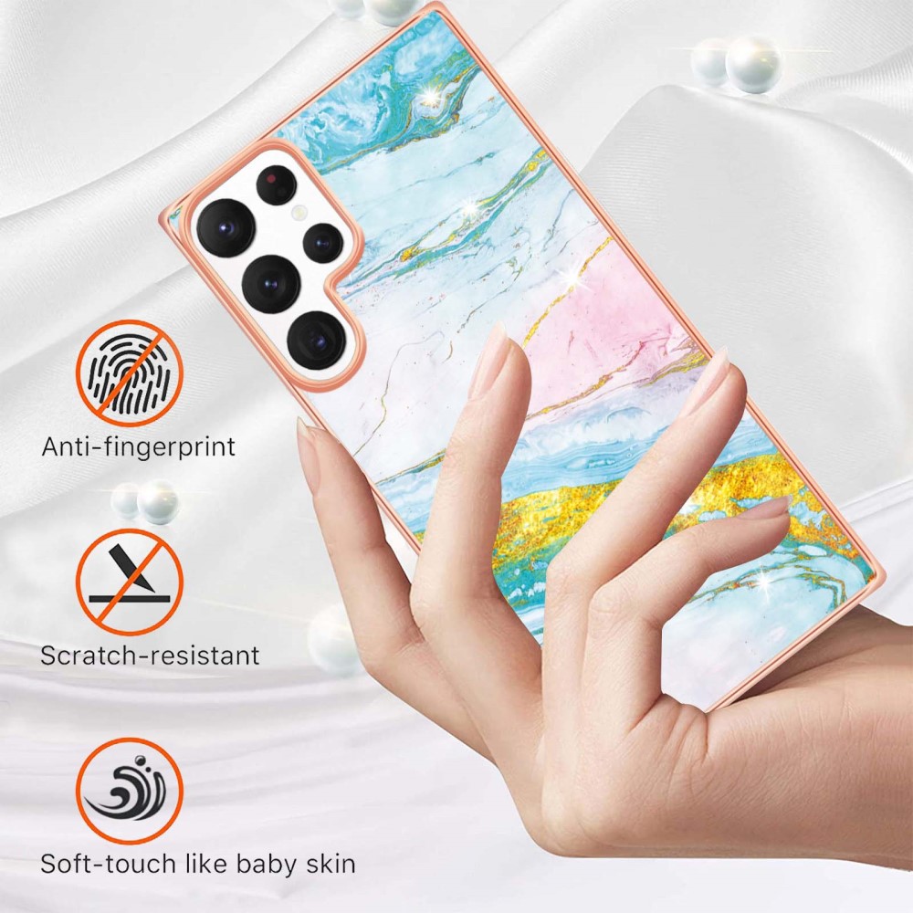  Samsung Galaxy S23 Ultra Skal Marmor TPU Grön