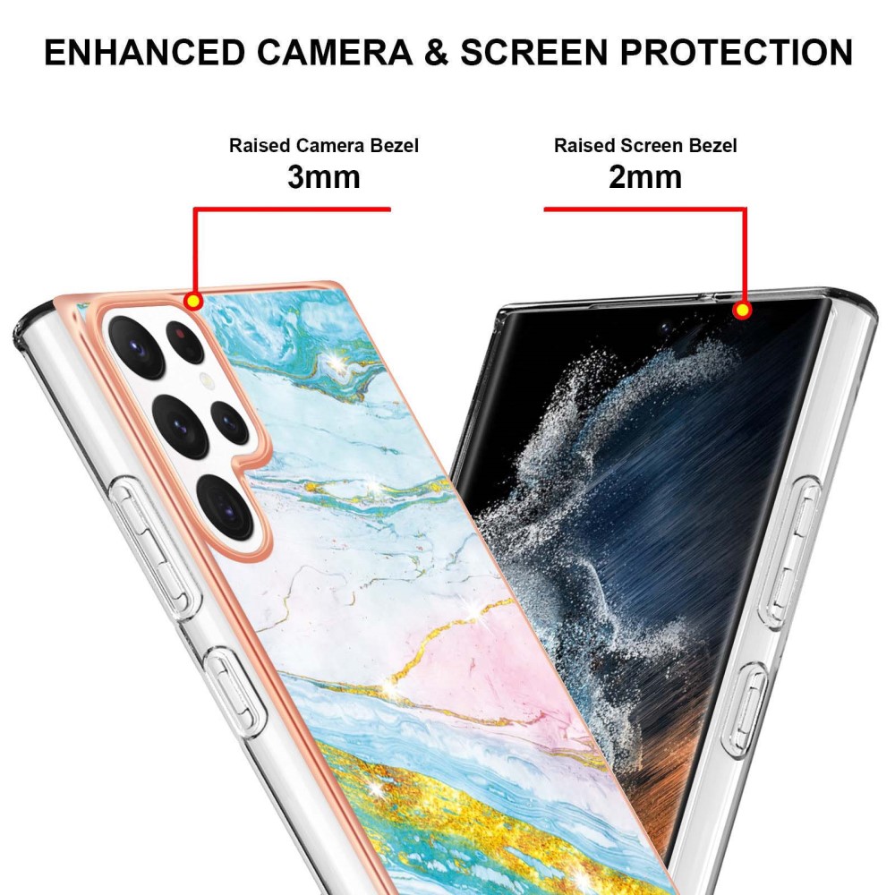  Samsung Galaxy S23 Ultra Skal Marmor TPU Grön