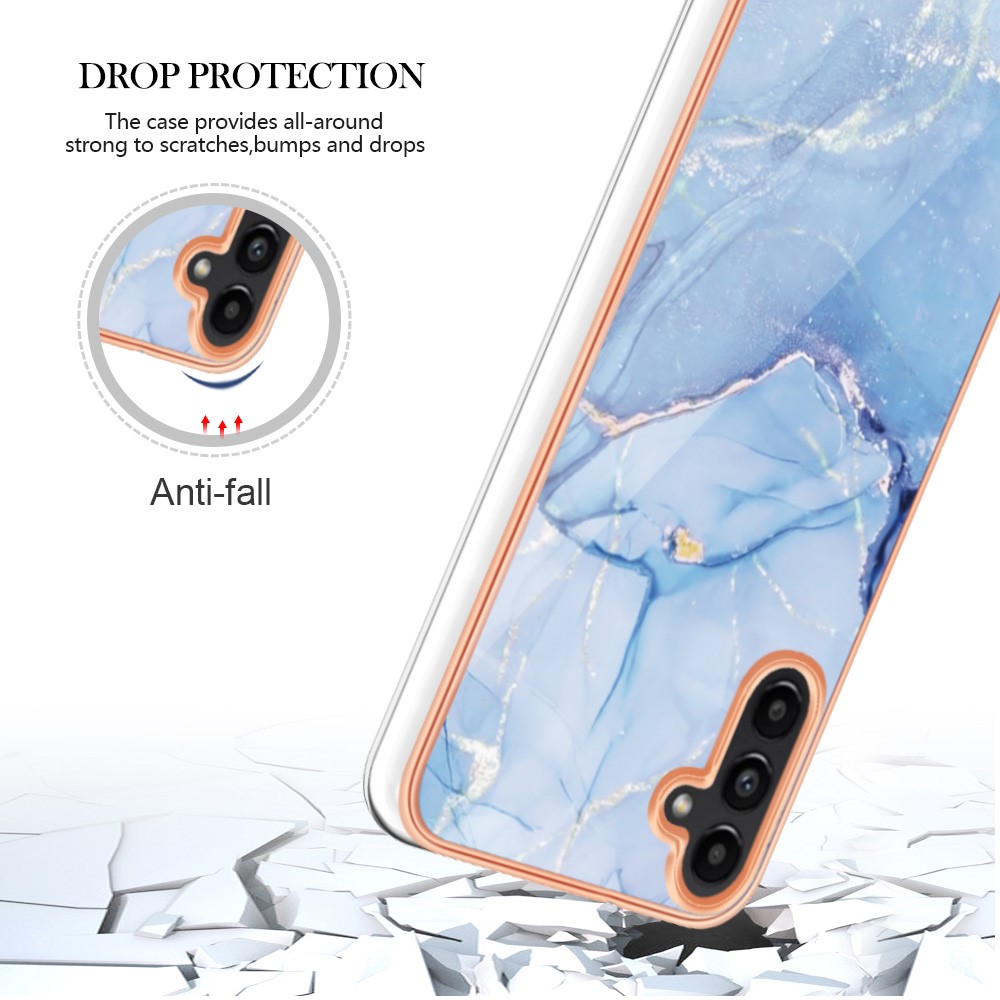  Samsung Galaxy A54 5G Skal Marmor TPU Blå