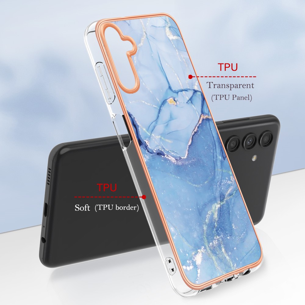  Samsung Galaxy A54 5G Skal Marmor TPU Blå