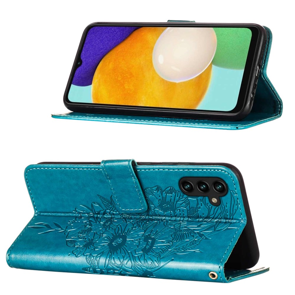  Samsung Galaxy A54 5G Fodral Med Fjäril Tryck Blå