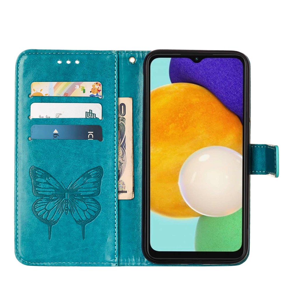  Samsung Galaxy A54 5G Fodral Med Fjäril Tryck Blå