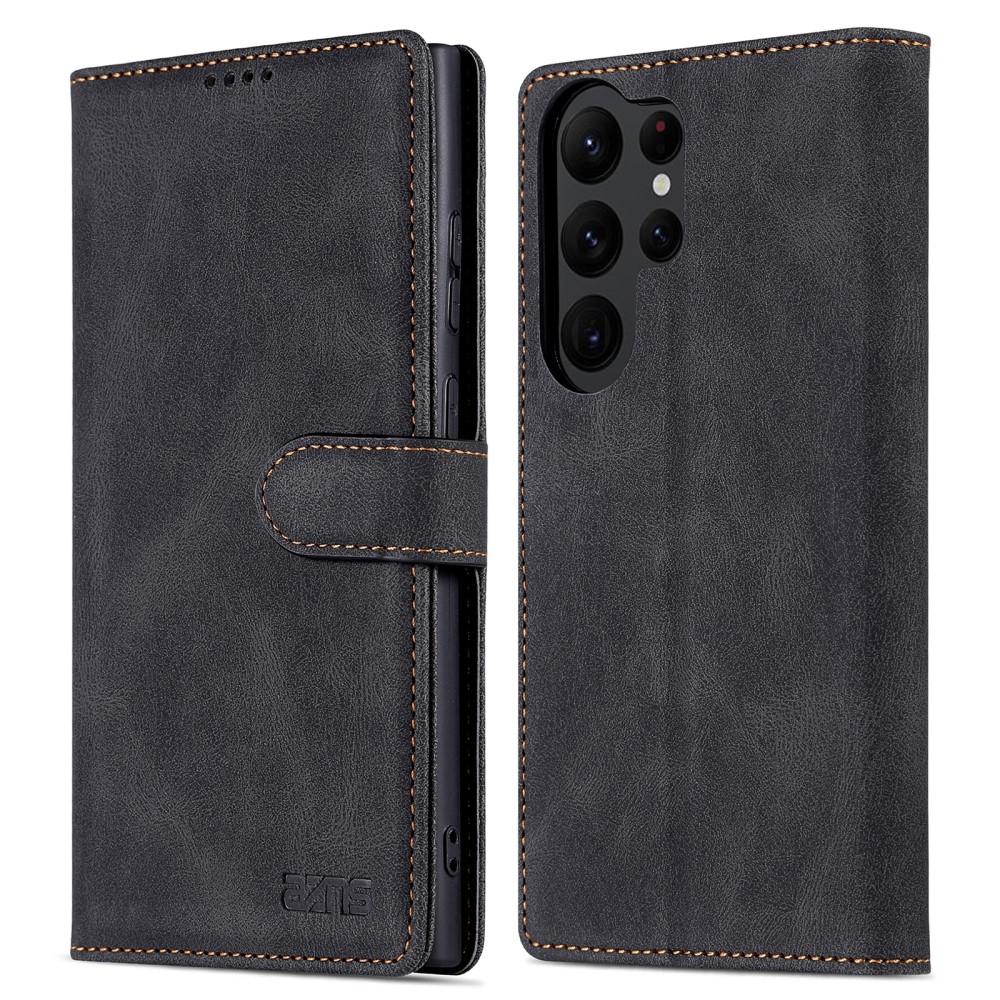 AZNS AZNS Samsung Galaxy S23 Ultra Fodral Läder Svart