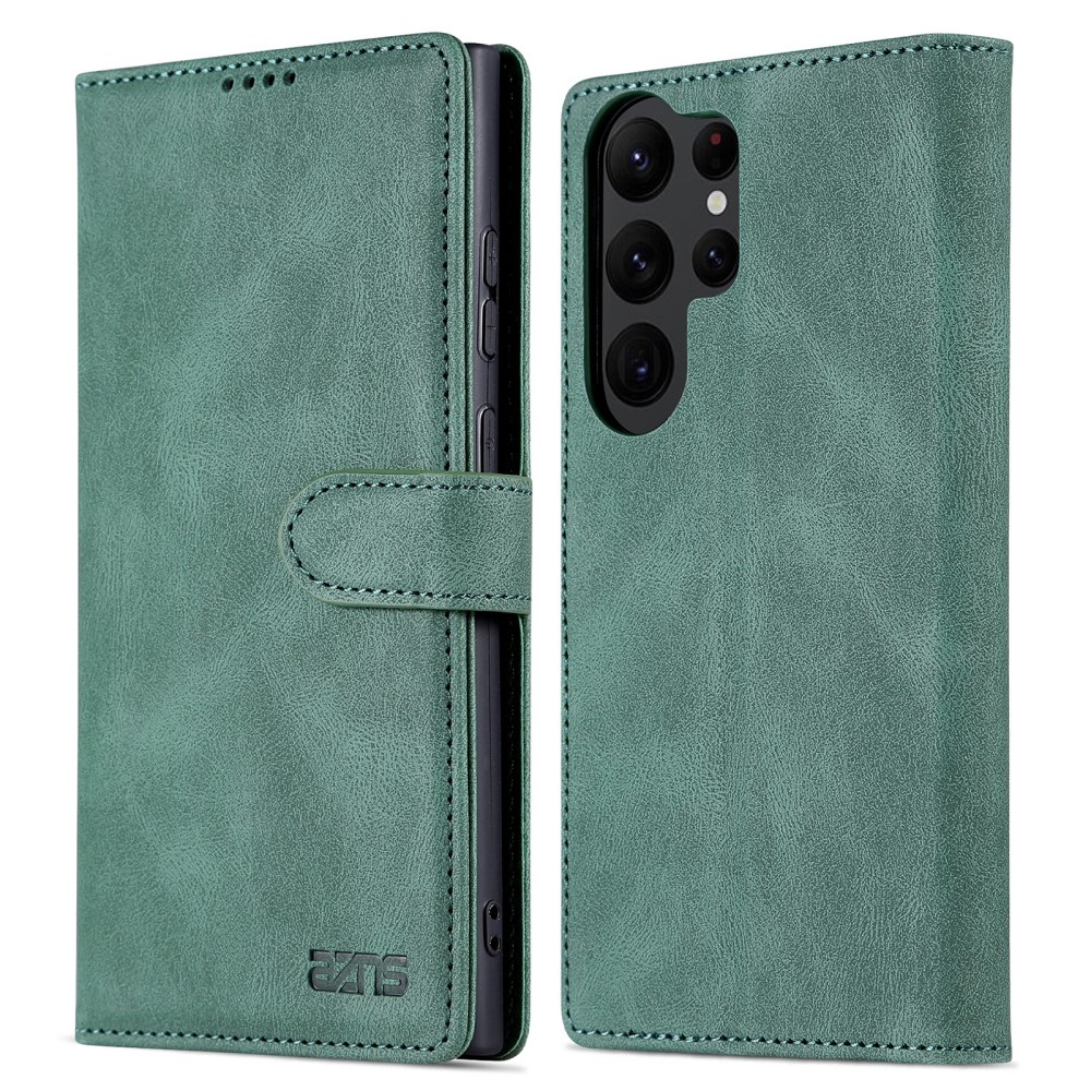 AZNS AZNS Samsung Galaxy S23 Ultra Fodral Läder Grön