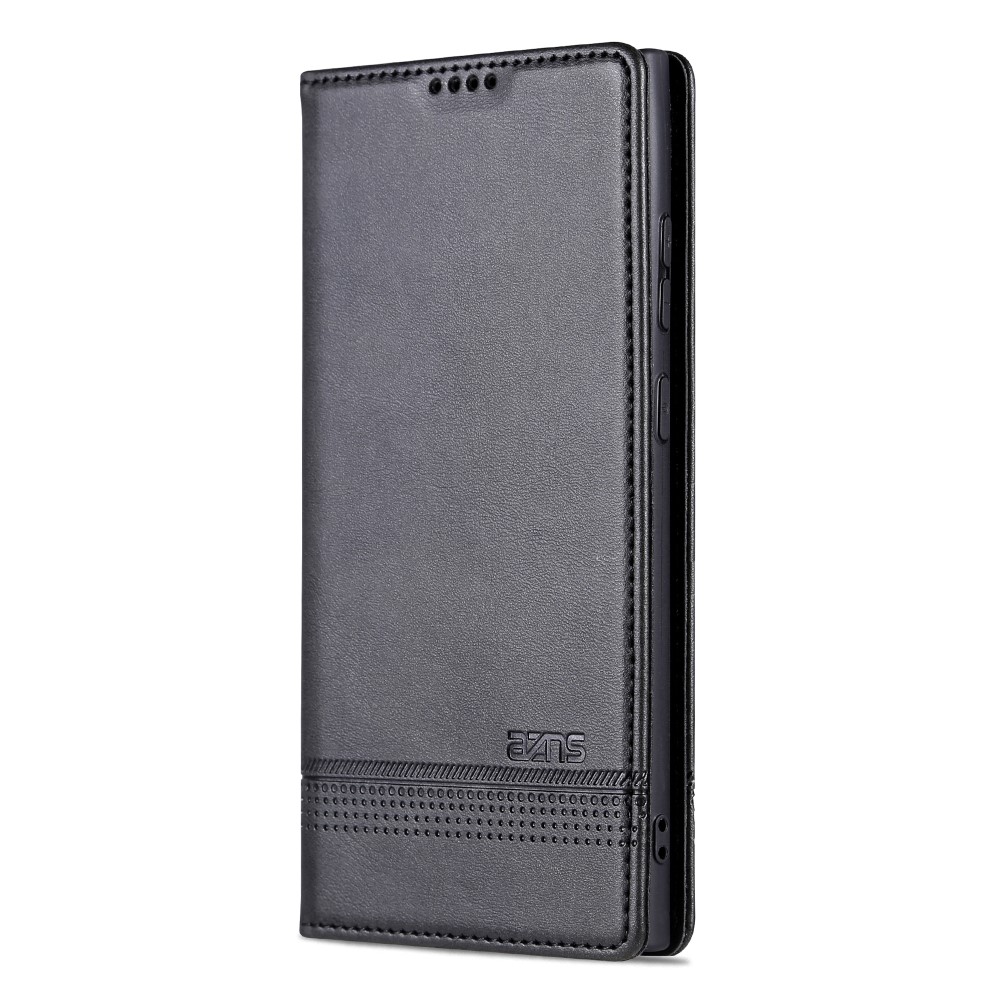 AZNS AZNS Samsung Galaxy S23 Ultra Fodral Flip Läder Svart
