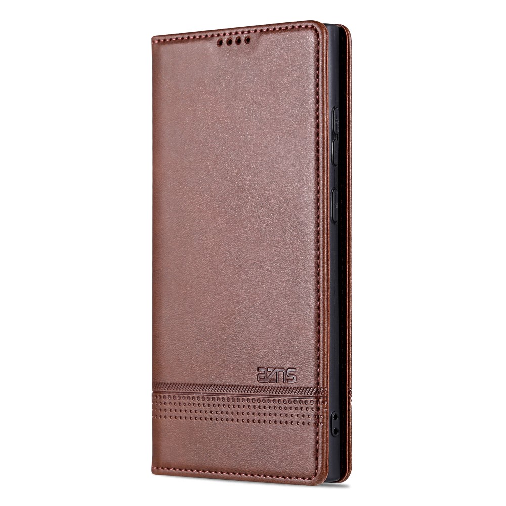 AZNS AZNS Samsung Galaxy S23 Ultra Fodral Flip Läder Brun