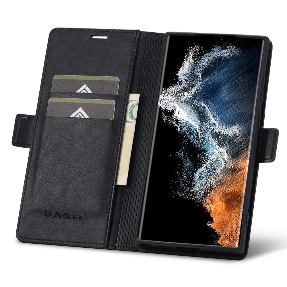 LC.IMEEKE LC.IMEEKE Galaxy S23 Ultra Fodral RFID Magnetisk Stängning Svart