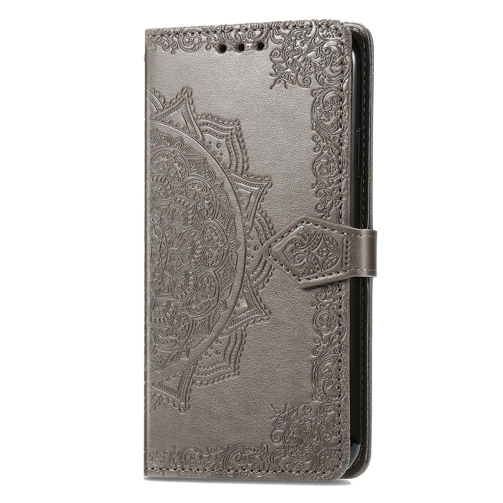  Samsung Galaxy S23 Ultra Fodral Mandala Läder Grå