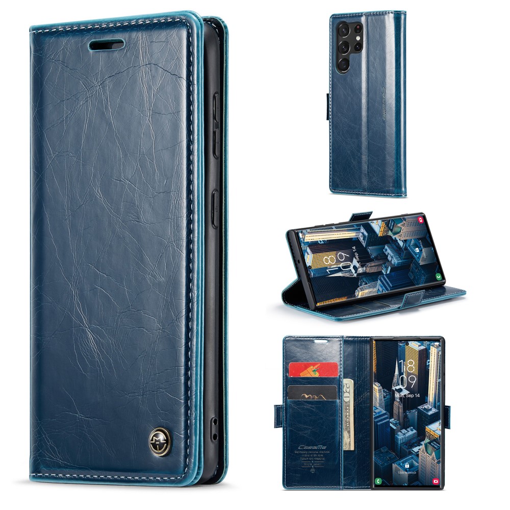 CASEME CASEME Samsung Galaxy S23 Ultra Fodral Wax Textur Blå