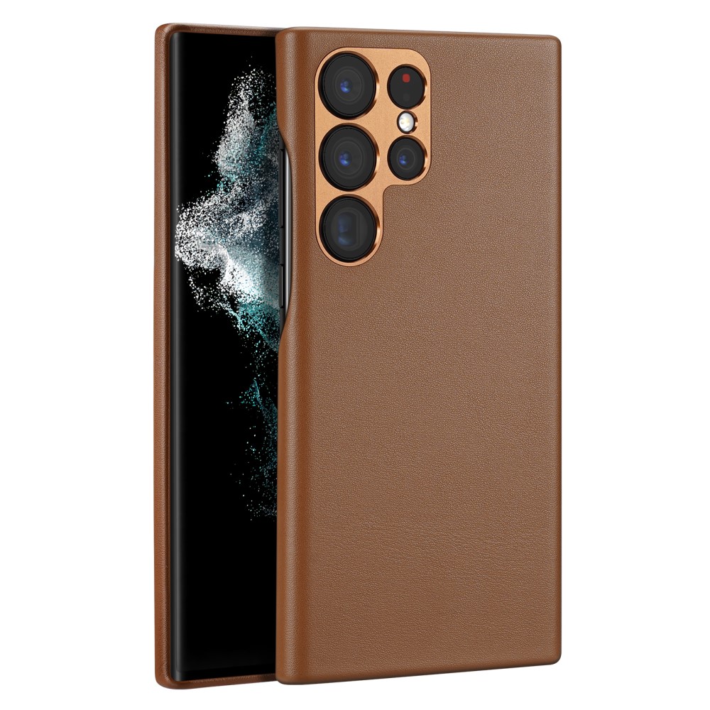 DUX DUCIS DUX DUCIS Galaxy S23 Ultra Skal Grit Läderbelagt Brun